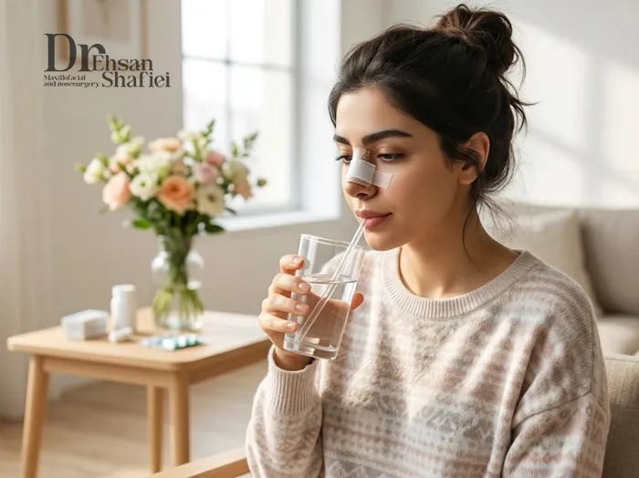 نوشیدن آب کافی بعد از جراحی بینی