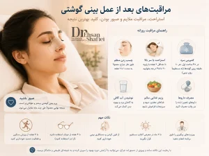 مراقبت بعد از عمل بینی گوشتی شامل چسب زدن و استراحت