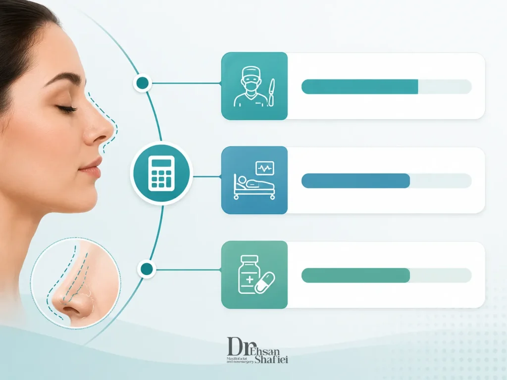 تفکیک شفاف هزینه جراحی بینی با بی‌حسی موضعی به اجزای مختلف