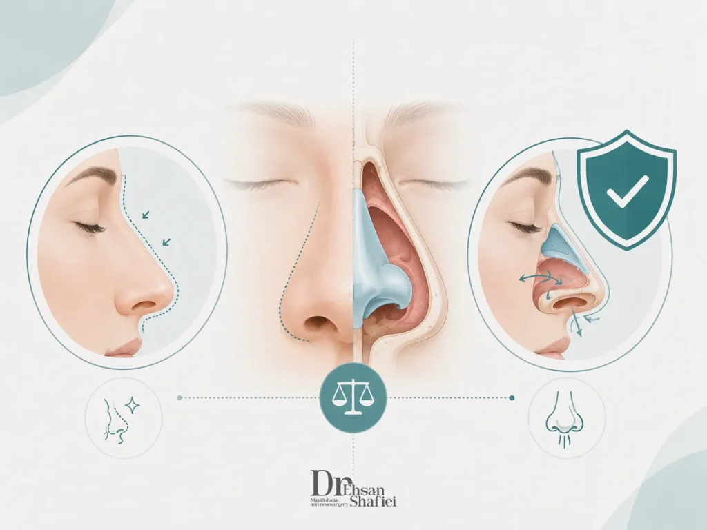 پوشش بیمه فقط برای بخش درمانی عمل بینی و نه بخش زیبایی