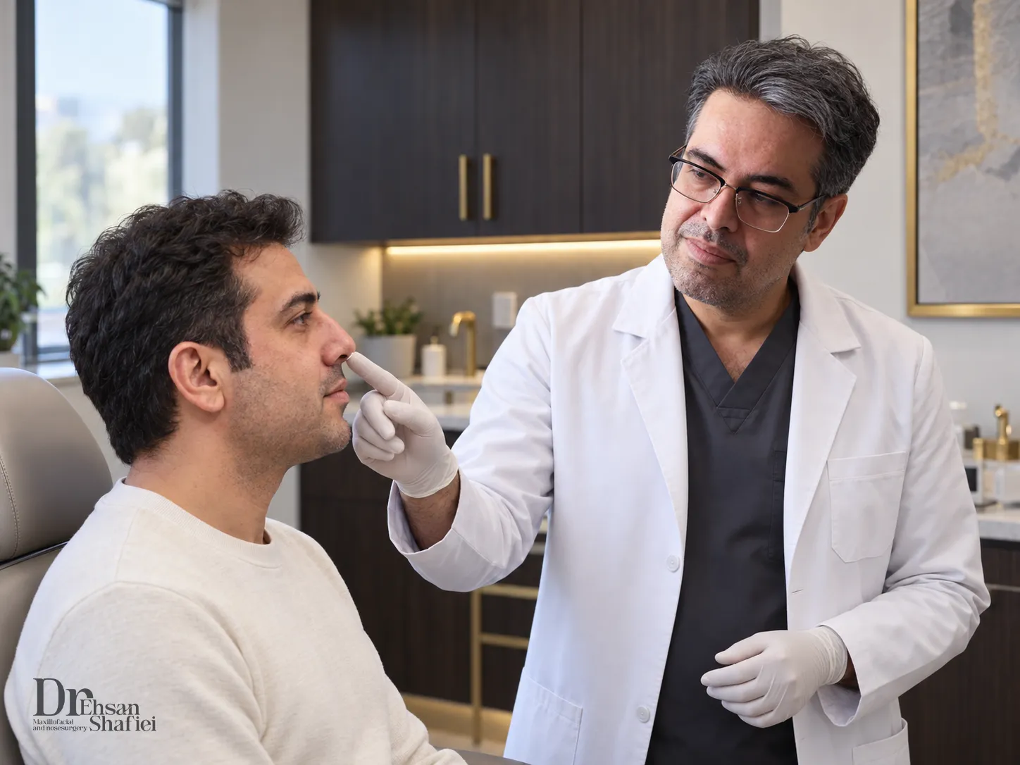 معاینه پیگیری تورم بینی گوشتی بعد از عمل در مطب