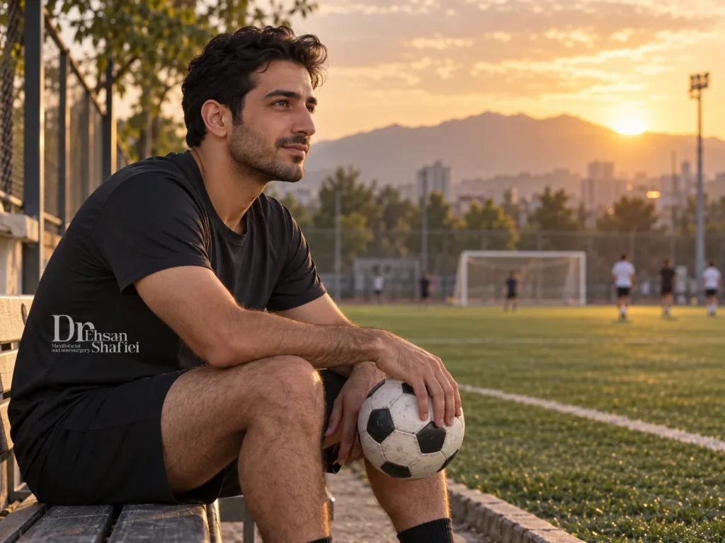 صبر برای برگشت به ورزش برخوردی پس از عمل بینی استخوانی مردانه